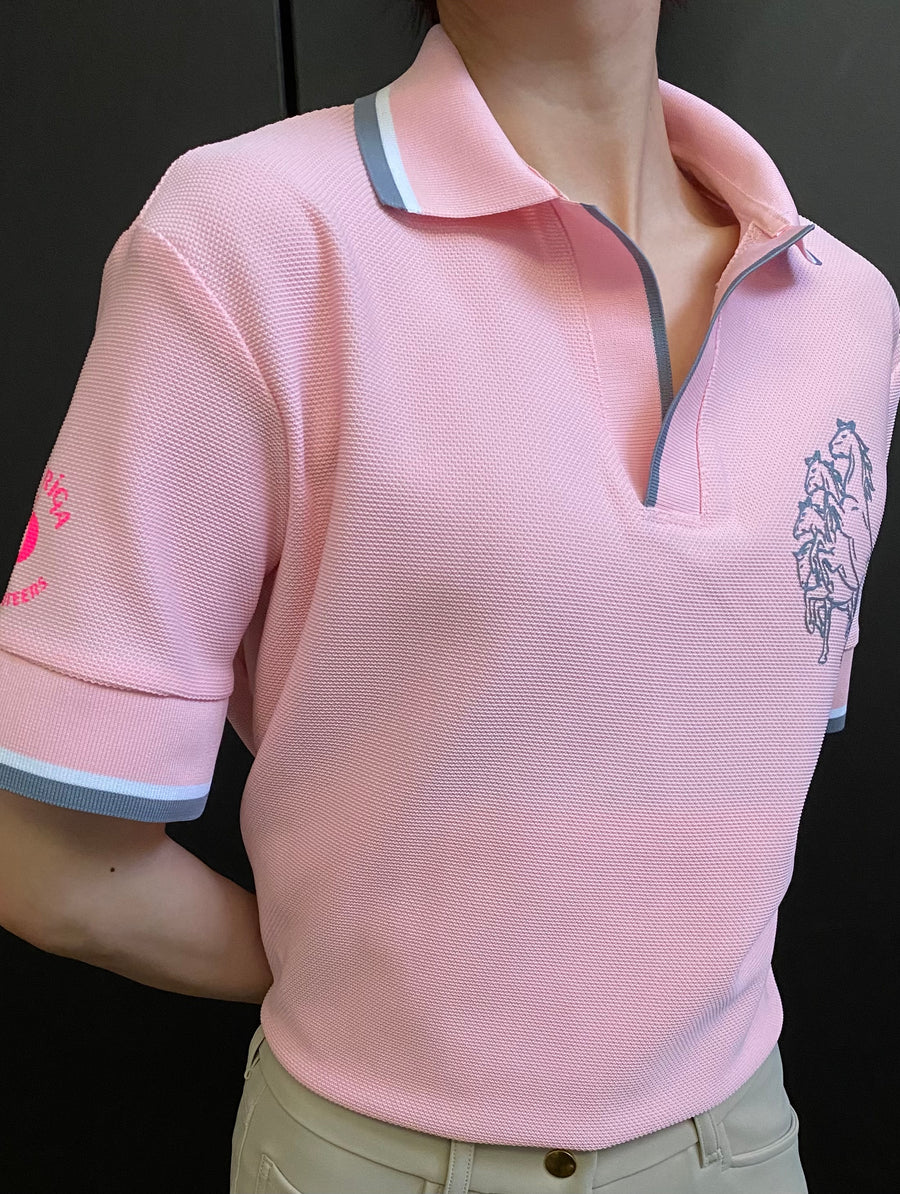 Mesh Pique Polo Shirt w/ Skipper collar L