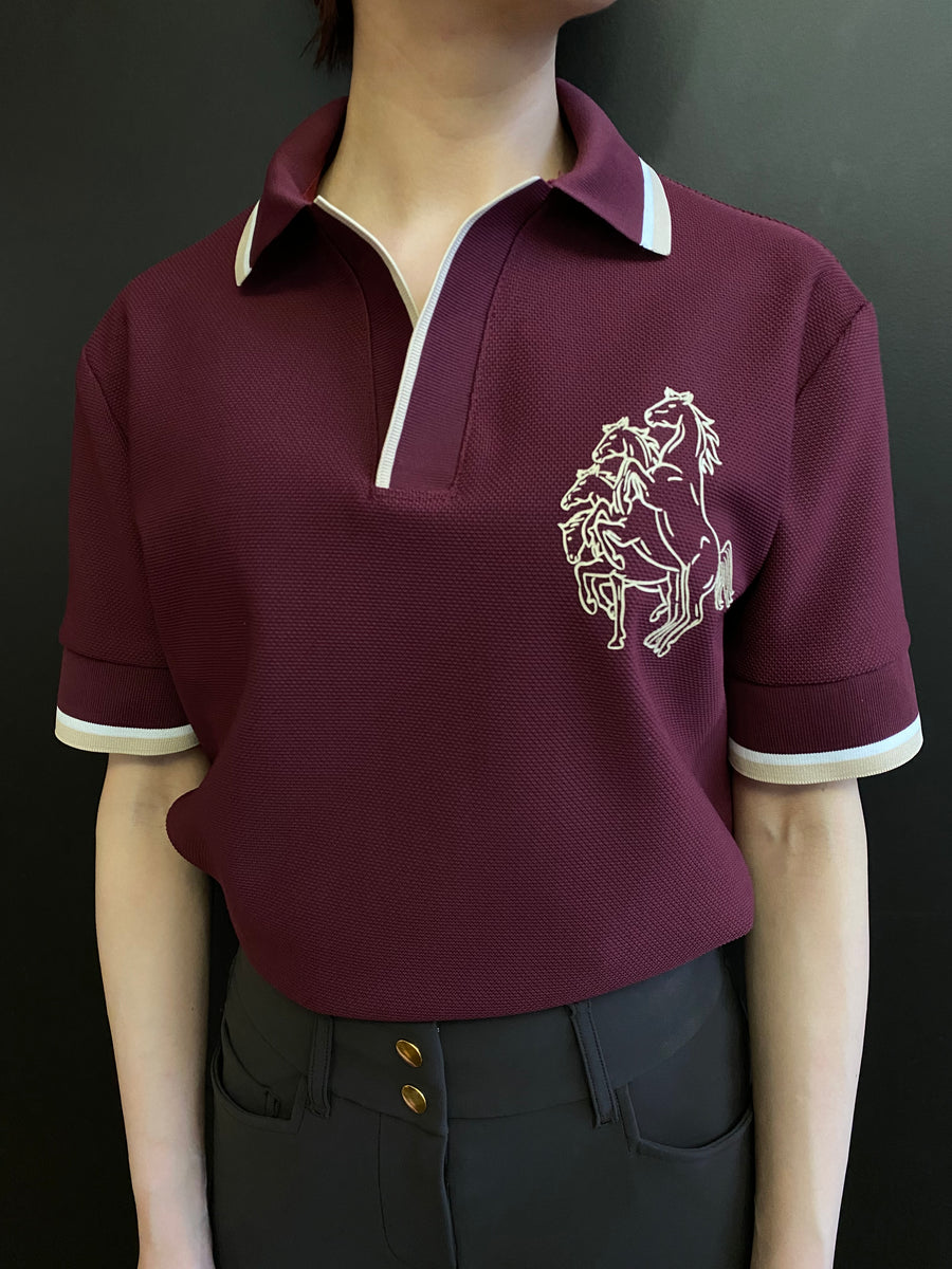 Mesh Pique Polo Shirt w/ Skipper collar L