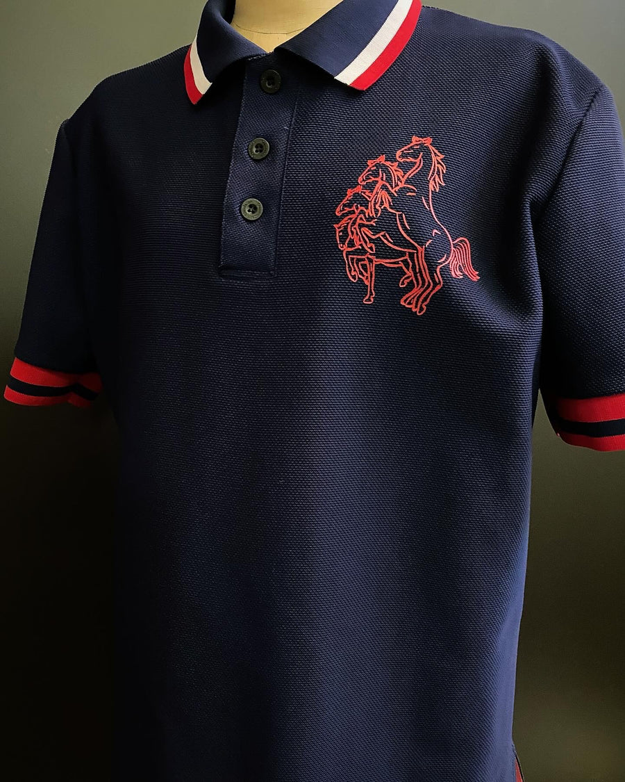 Mesh Pique Polo Shirt w/ 3B G