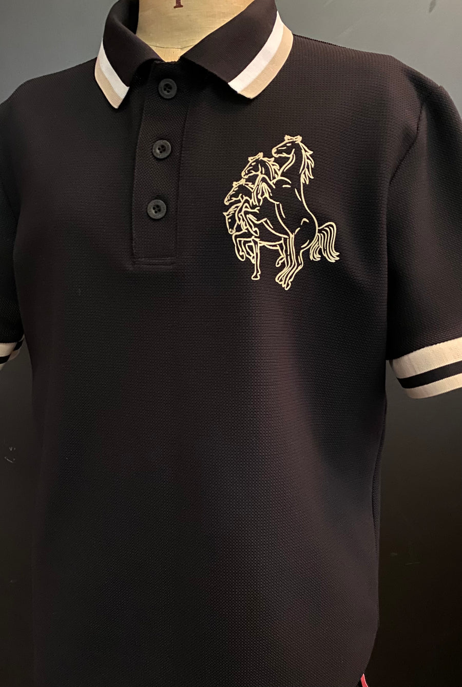 Mesh Pique Polo Shirt w/ 3B G